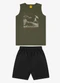 Rovi Kids - Conjunto Machao com Bermuda Bege - variação: Verde