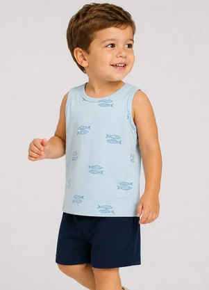 Select - Conjunto Machão e Bermuda Infantil Azul - SELECT