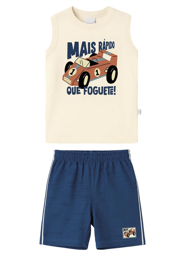 Malwee Kids - Conjunto Mais Rápido que Foguete Off White