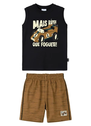 Malwee Kids - Conjunto Mais Rápido que Foguete Preto - MALWEE KIDS