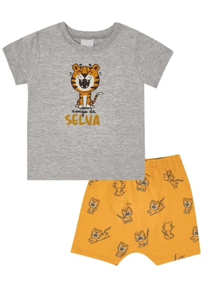 Pulla Bulla - Conjunto Malha Cinza - PULLA BULLA