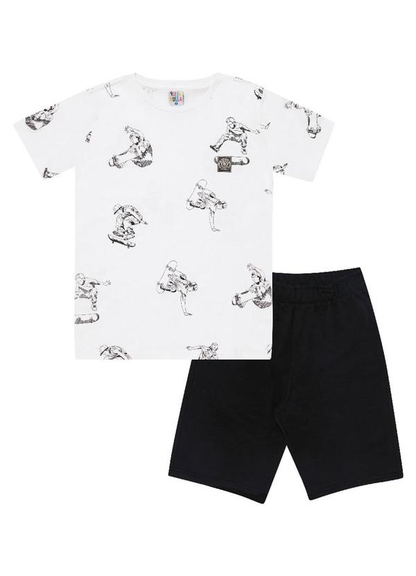 Pulla Bulla - Conjunto Manga Curta Menino Branco