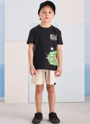 Youccie - Conjunto Marinho Estampa de Monstro Preto - YOUCCIE