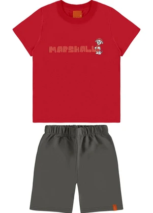 Malwee Kids - Conjunto Marshall em Puff Menino Vermelho - MALWEE KIDS