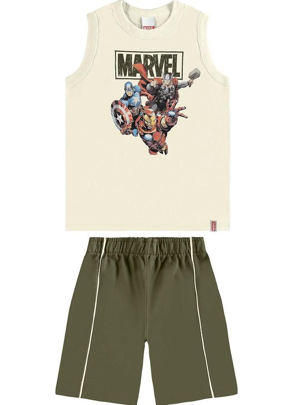 Malwee Kids - Conjunto Marvel em Moletinho Off White