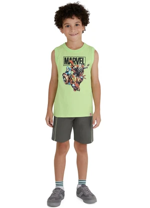 Malwee Kids - Conjunto Marvel em Moletinho Verde Claro - MALWEE KIDS