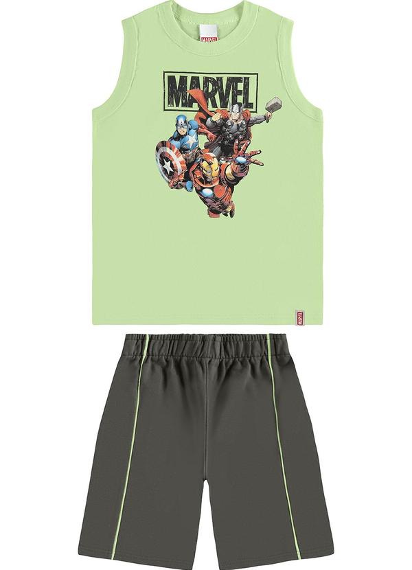 Malwee Kids - Conjunto Marvel em Moletinho Verde Claro 2