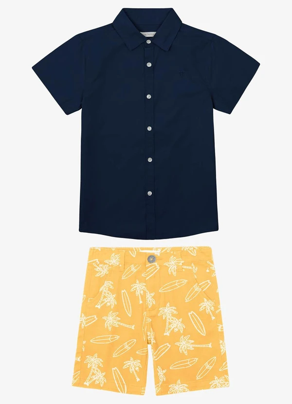 Trick Nick - Conjunto Masculino Blusa Polo e Bermuda Azul