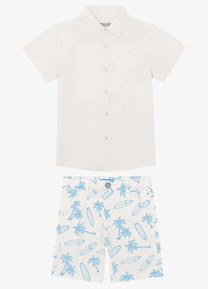 Trick Nick - Conjunto Masculino Blusa Polo e Bermuda Bege - TRICK NICK