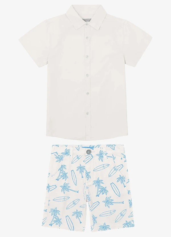Trick Nick - Conjunto Masculino Blusa Polo e Bermuda Bege
