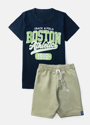 Keki Boys - Conjunto Masculino Boston Athletics Azul - KEKI BOYS