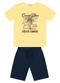 Trick Nick - Conjunto Masculino Camiseta com Bermuda Bege - variação: Amarelo