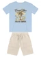 Trick Nick - Conjunto Masculino Camiseta com Bermuda Bege - variação: Azul