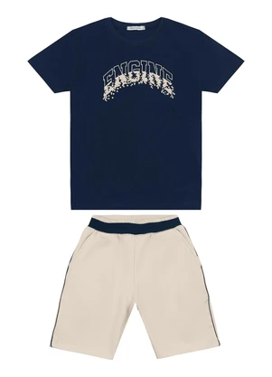 Trick Nick - Conjunto Masculino Camiseta com Bermuda Azul - TRICK NICK