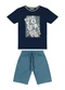 Trick Nick - Conjunto Masculino Camiseta com Bermuda Azul - variação: Azul