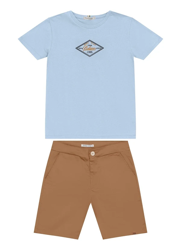 Trick Nick - Conjunto Masculino Camiseta com Bermuda Azul