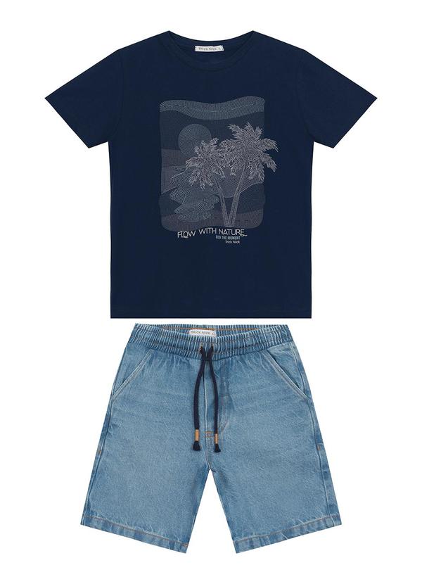 Trick Nick - Conjunto Masculino Camiseta com Bermuda Azul 2