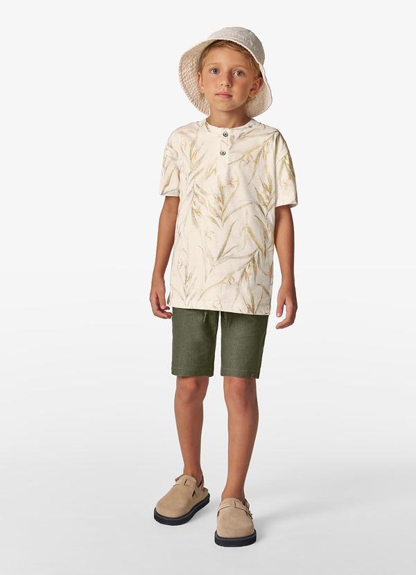 Trick Nick - Conjunto Masculino Camiseta com Bermuda Bege