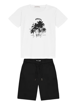 Trick Nick - Conjunto Masculino Camiseta com Bermuda Branco - TRICK NICK