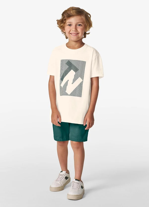 Trick Nick - Conjunto Masculino Camiseta com Bermuda Branco