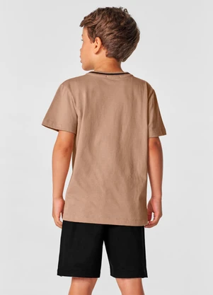 Trick Nick - Conjunto Masculino Camiseta com Bermuda Marrom - TRICK NICK