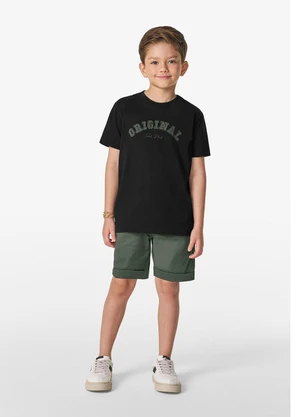 Trick Nick - Conjunto Masculino Camiseta com Bermuda Preto - TRICK NICK