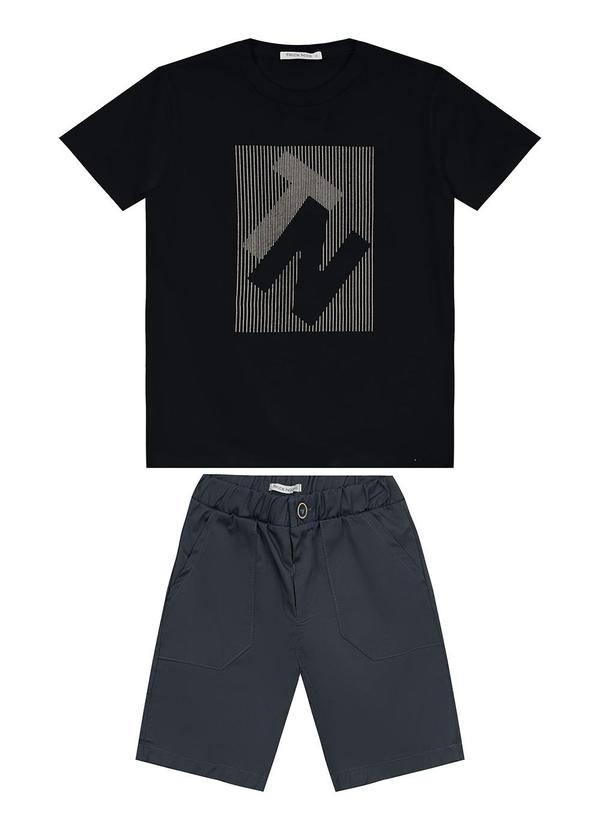 Trick Nick - Conjunto Masculino Camiseta com Bermuda Preto 1