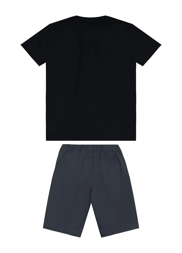 Trick Nick - Conjunto Masculino Camiseta com Bermuda Preto 2
