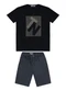 Trick Nick - Conjunto Masculino Camiseta com Bermuda Preto - variação: Preto