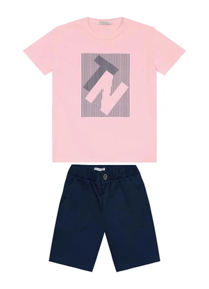 Trick Nick - Conjunto Masculino Camiseta com Bermuda Rosa - TRICK NICK