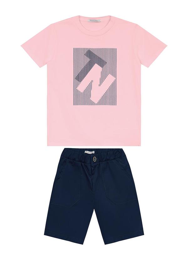 Trick Nick - Conjunto Masculino Camiseta com Bermuda Rosa