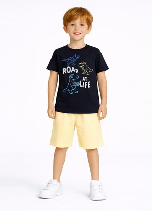 Select - Conjunto Masculino Camiseta e Bermuda Amarelo - SELECT