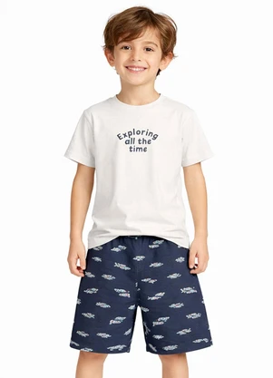 Select - Conjunto Masculino Camiseta e Bermuda Azul - SELECT