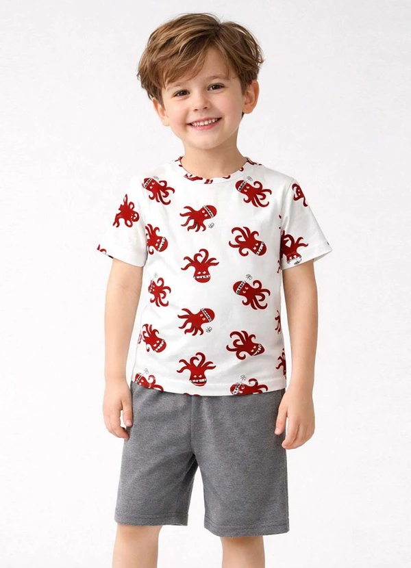 Select - Conjunto Masculino Camiseta e Bermuda Bege