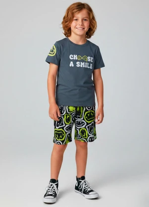 Keki Boys - Conjunto Masculino Choose a Smile Chumbo - KEKI BOYS