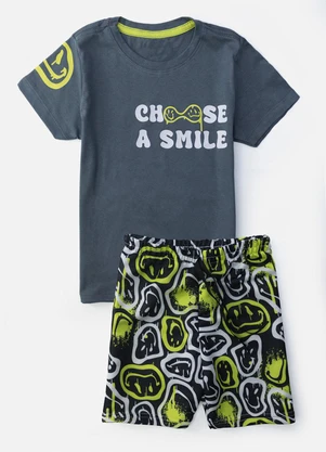 Keki Boys - Conjunto Masculino Choose a Smile Chumbo - KEKI BOYS