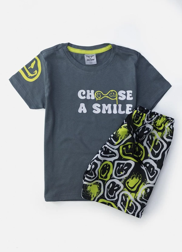 Keki Boys - Conjunto Masculino Choose a Smile Chumbo 3