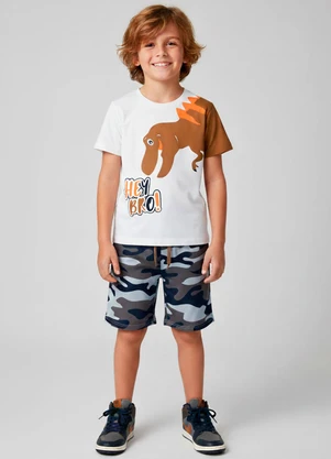 Keki Boys - Conjunto Masculino Dino Hey Bro Off White - KEKI BOYS