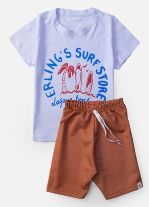 Keki Boys - Conjunto Masculino Erling'S Surf Branco - KEKI BOYS