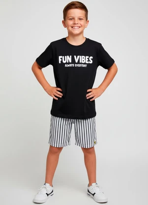 Keki Boys - Conjunto Masculino Fun Vibes Always Preto - KEKI BOYS