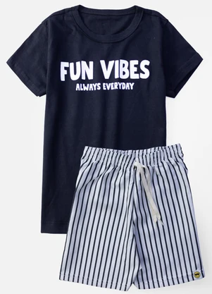 Keki Boys - Conjunto Masculino Fun Vibes Always Preto - KEKI BOYS