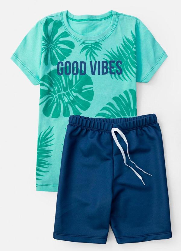 Keki Boys - Conjunto Masculino Good Vibes Verde 2