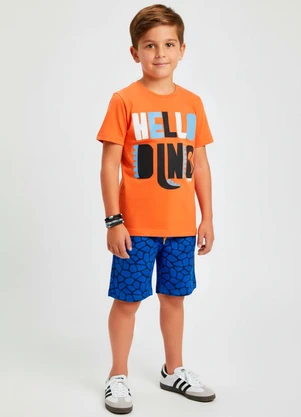 Keki Boys - Conjunto Masculino Hello Dino Laranja - KEKI BOYS