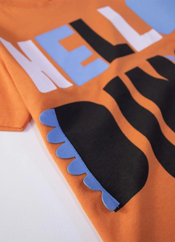 Keki Boys - Conjunto Masculino Hello Dino Laranja 7