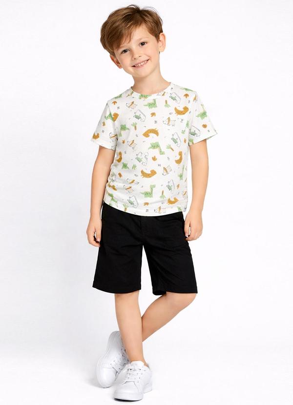 Select - Conjunto Masculino Infantil Bermuda e Blusa Bege