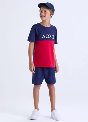 Vida Costeira - Conjunto Masculino Infantil Play Azul  - VIDA COSTEIRA