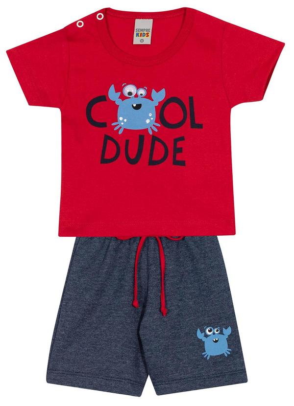 Sempre Kids - Conjunto Masculino / Moletinho Carmim