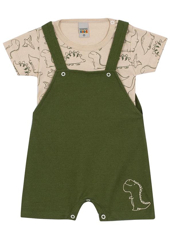 Sempre Kids - Conjunto Masculino Moletinho Diagonal/ Areia