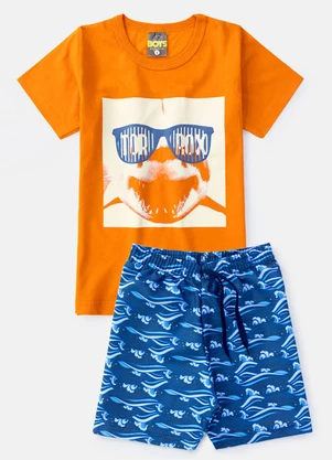 Boys Brigade - Conjunto Masculino Óculos Tubarão Laranja - BOYS BRIGADE