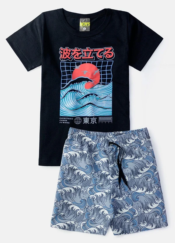 Boys Brigade - Conjunto Masculino Ondas Preto 1